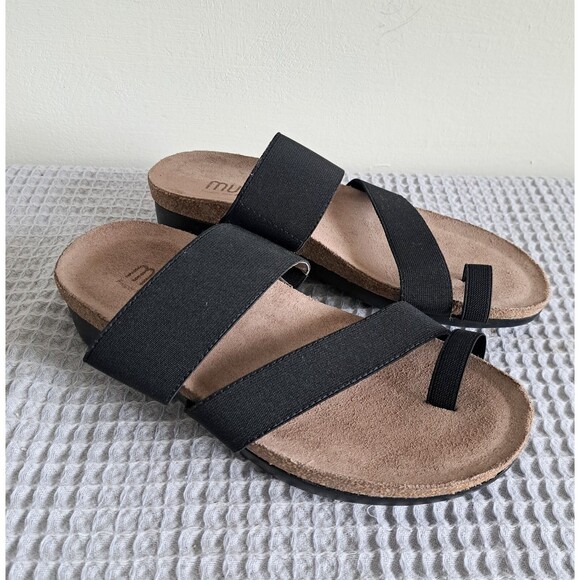 Munro Aries Slide Sandals with Toe Strap Womens 5 Slip on Leather Comfort Shoes - Picture 2 of 15